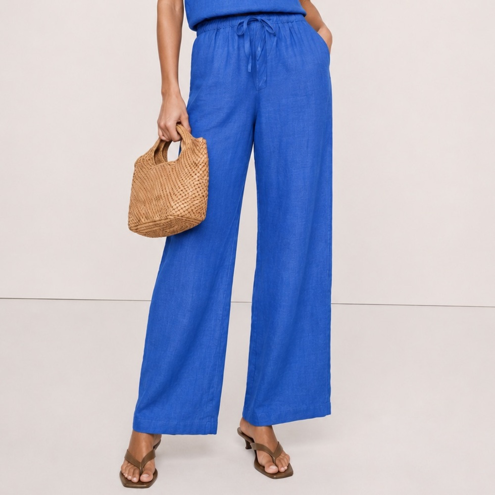 NWT! Anthropologie Maeve Linen Tie-Front Pull-On Pants - Size XS 🫖